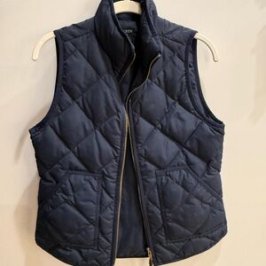 J. Crew Dark Blue Quilted Vest